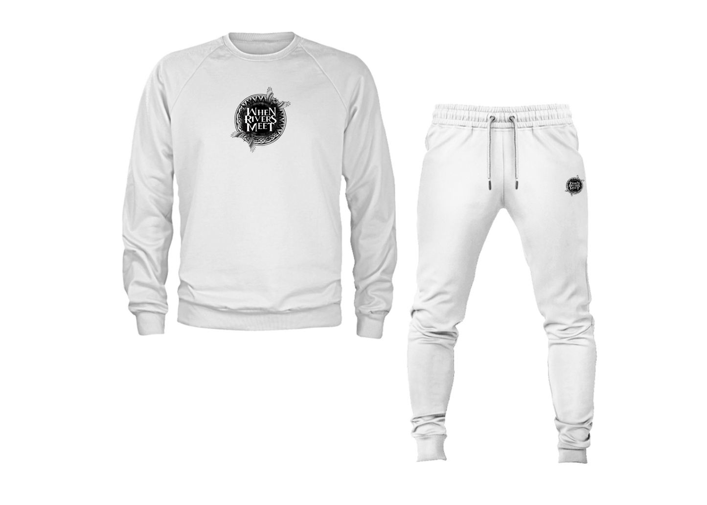 Men's When Rivers Meet Crewneck Sweatshirt Joggers Suit