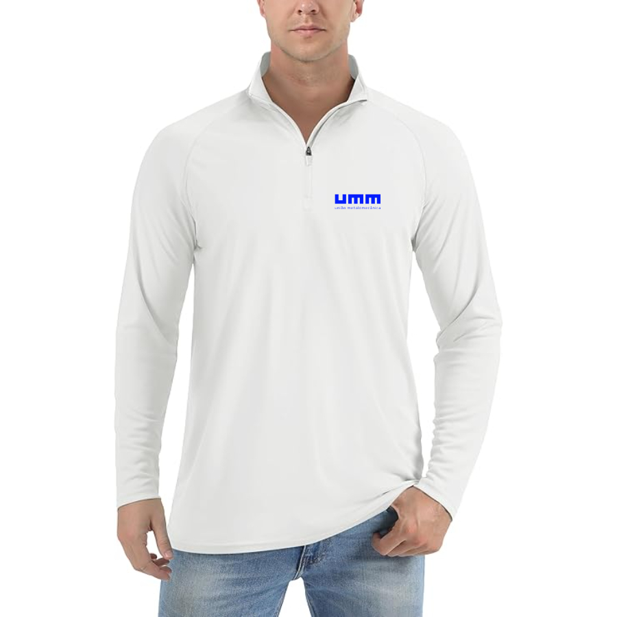 Men’s UMM Logo Lightweight Quarter-Zip Athletic Shirt Long Sleeve Performance Wear