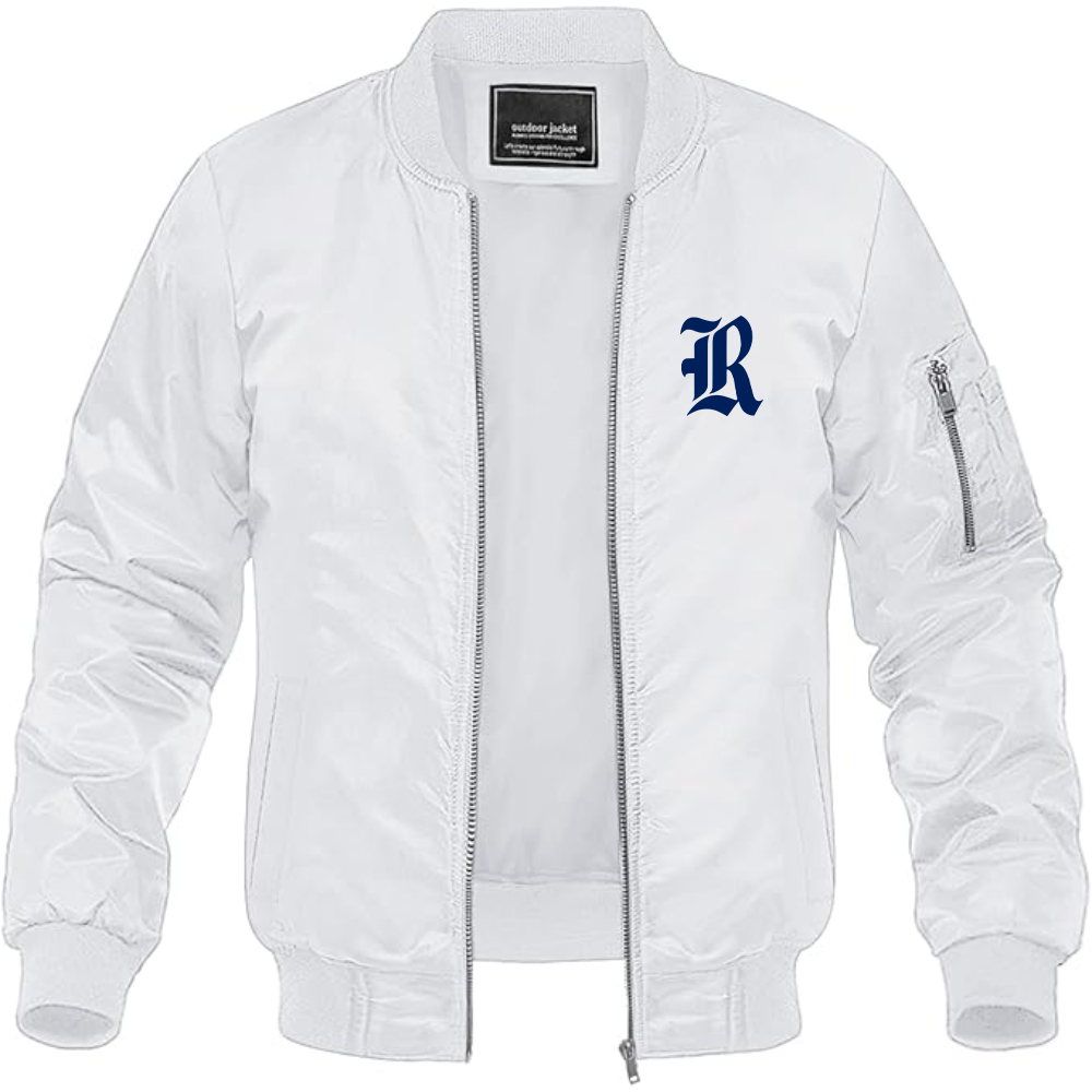 Men's Rice Owls Logo Lightweight Bomber Jacket Windbreaker Softshell Varsity Jacket Coat