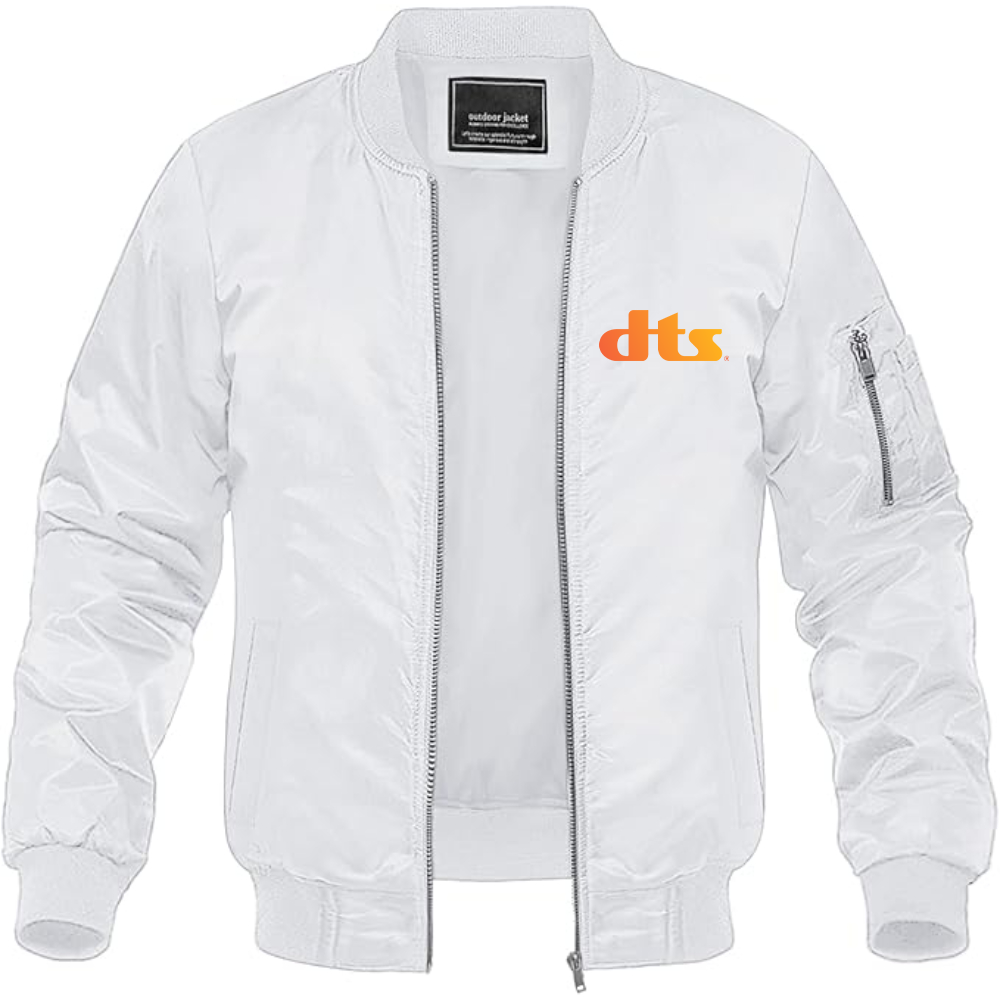 Men's DTS Logo Lightweight Bomber Jacket Windbreaker Softshell Varsity Jacket Coat