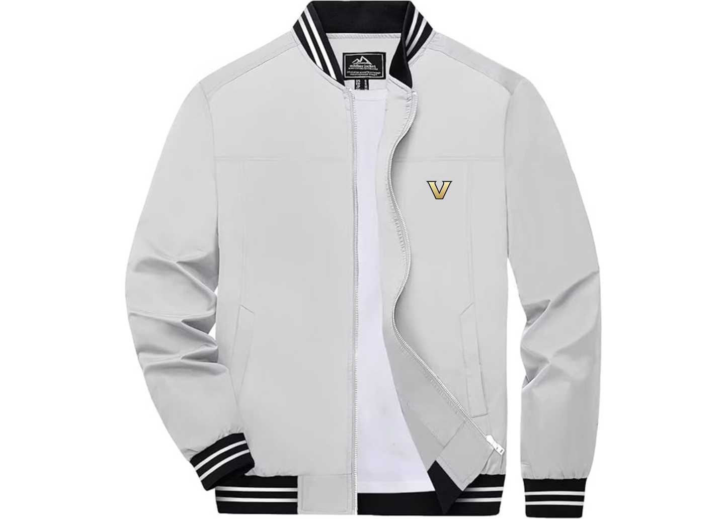 Men's Vanderbilt Commodores Lightweight Zip-Up Ribbed Collar and Cuffs Bomber Jacket