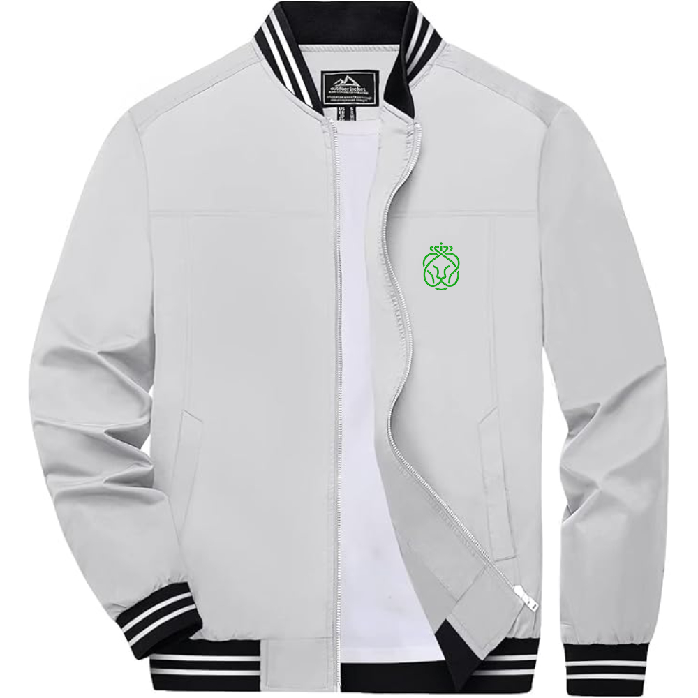 Men's Ahold Delhaize Symbol Lightweight Zip-Up Ribbed Collar and Cuffs Bomber Jacket