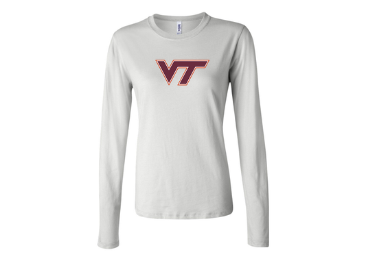 BELLA CANVAS Women’s Virginia Tech Hokies Jersey Long Sleeve Tee