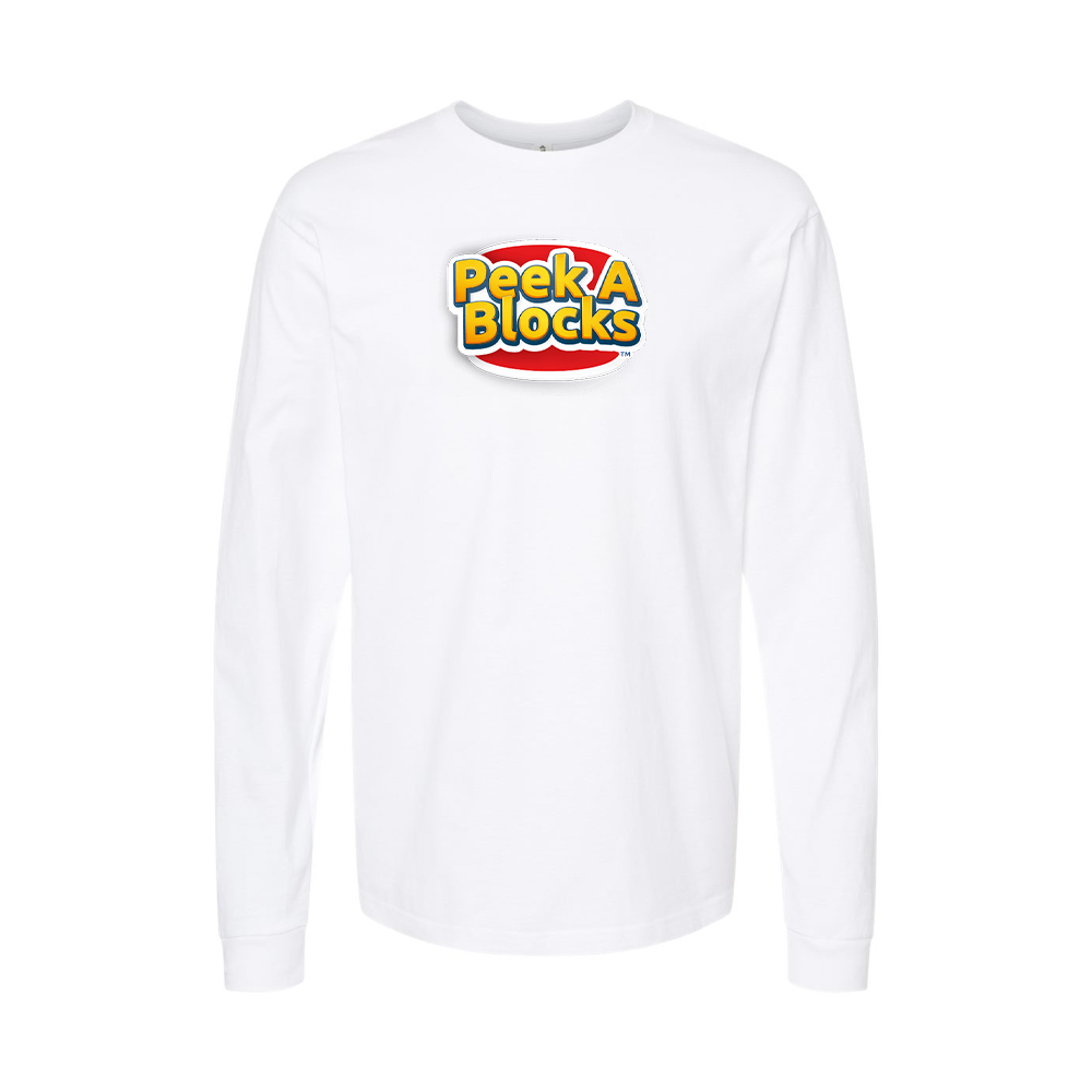 Youth Peek A Blocks Logo Cotton Long Sleeve T-Shirt
