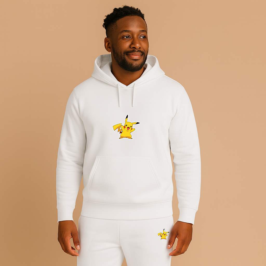 Men's Pikachu Cartoon Hoodie Joggers Set
