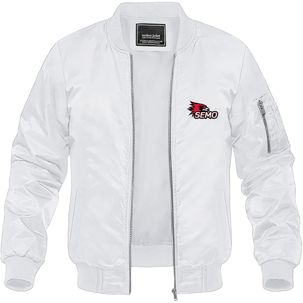 Men's SEMO Redhawks Logo Lightweight Bomber Jacket Windbreaker Softshell Varsity Jacket Coat