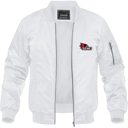 Men's SEMO Redhawks Logo Lightweight Bomber Jacket Windbreaker Softshell Varsity Jacket Coat