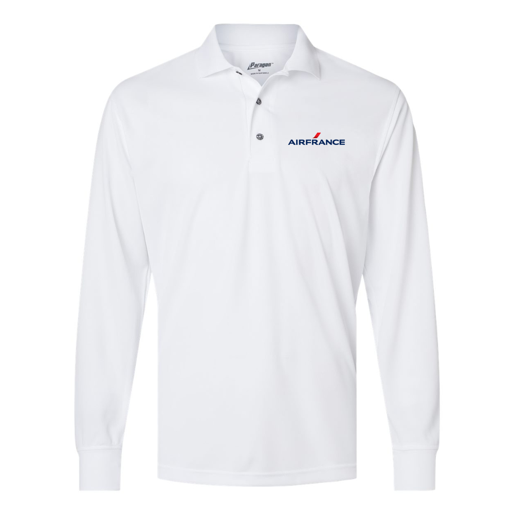 Men's Air France Logo Paragon Prescott Long Sleeve Polo