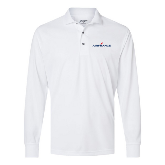 Men's Air France Logo Paragon Prescott Long Sleeve Polo