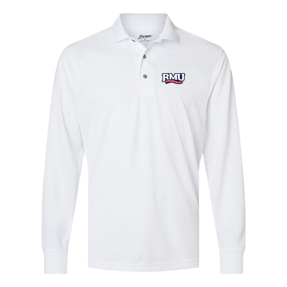 Men's Robert Morris Colonials Logo Paragon Prescott Long Sleeve Polo
