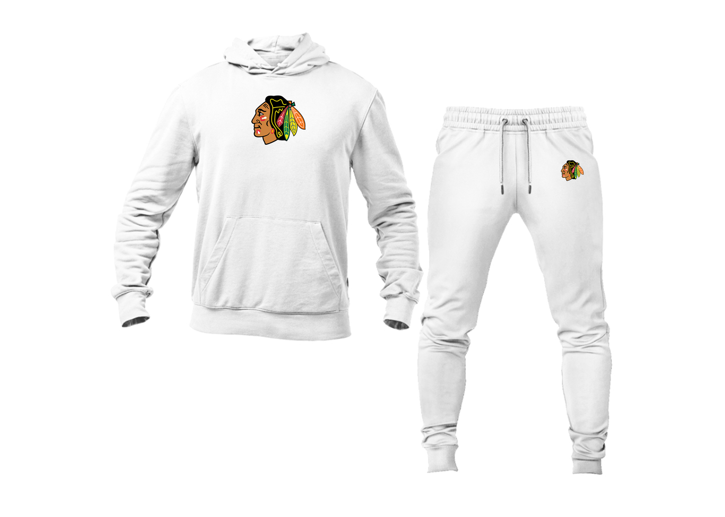 Men's Blackhawks Logo Hoodie Joggers Set