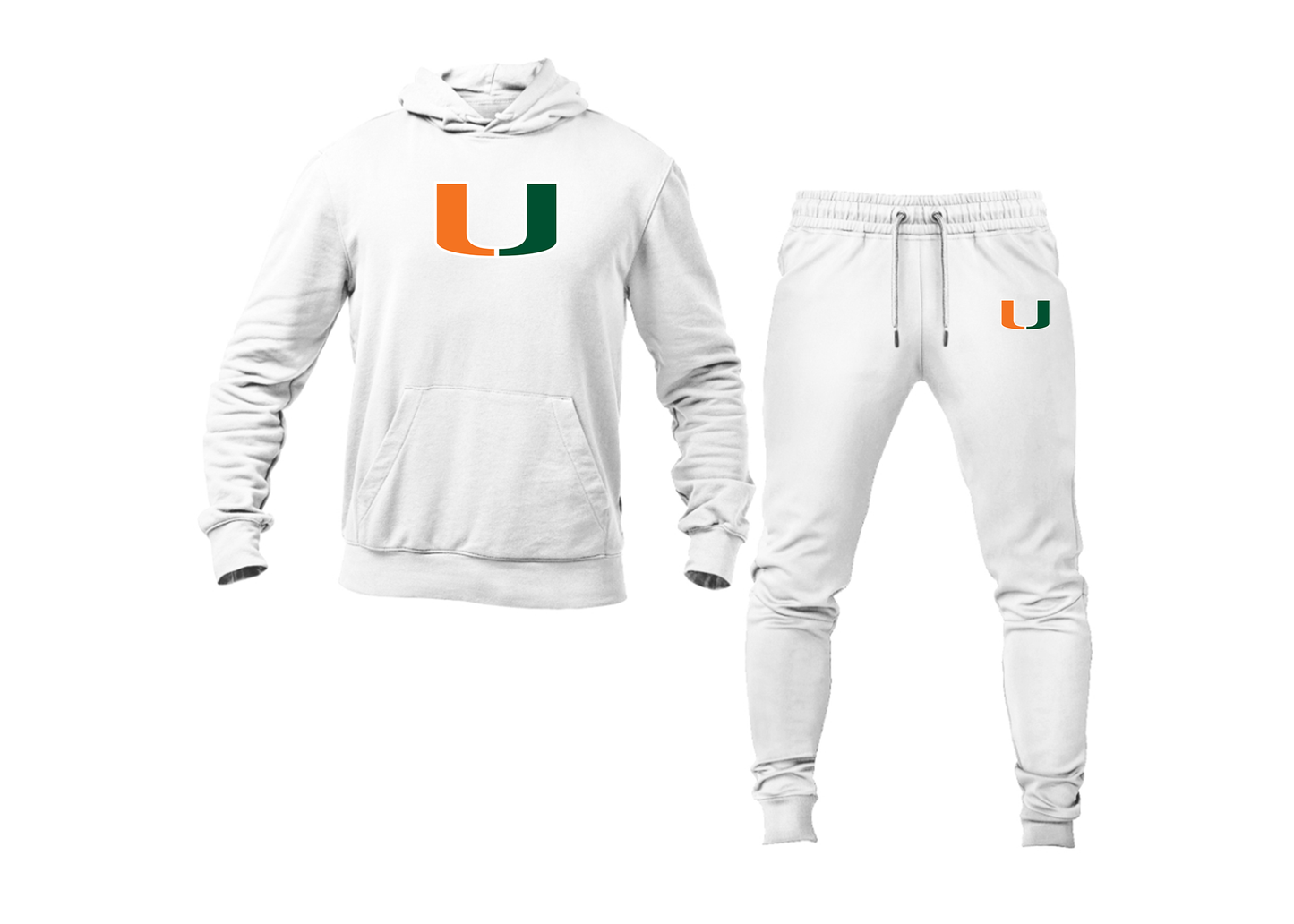 Men's Miami Hurricanes Logo Hoodie Joggers Set