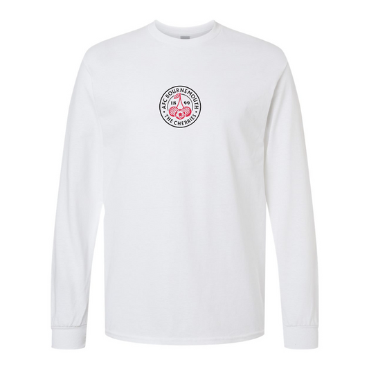 Men's AFC Bournemouth Soccer Logo Gildan Heavy Cotton Long Sleeve T-Shirt