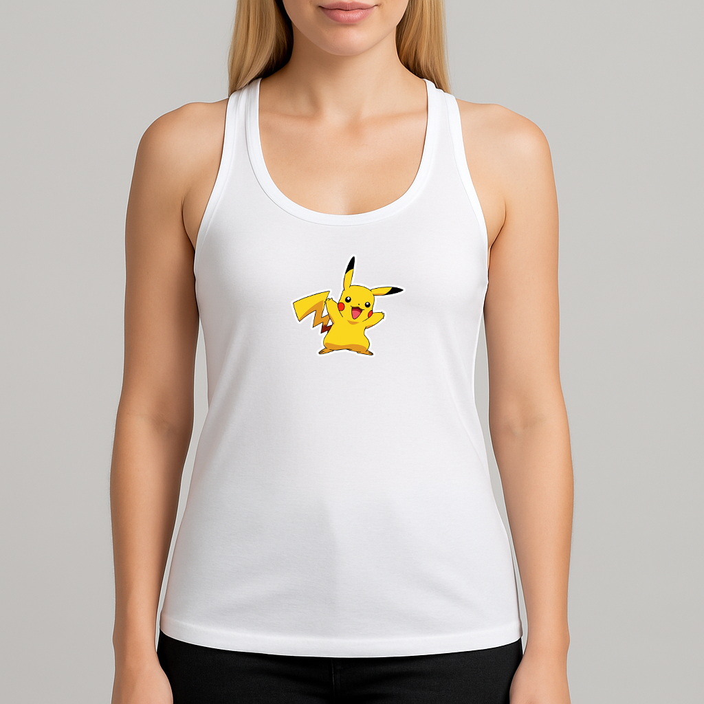 Women's Pikachu Cartoon Racerback Tank Top