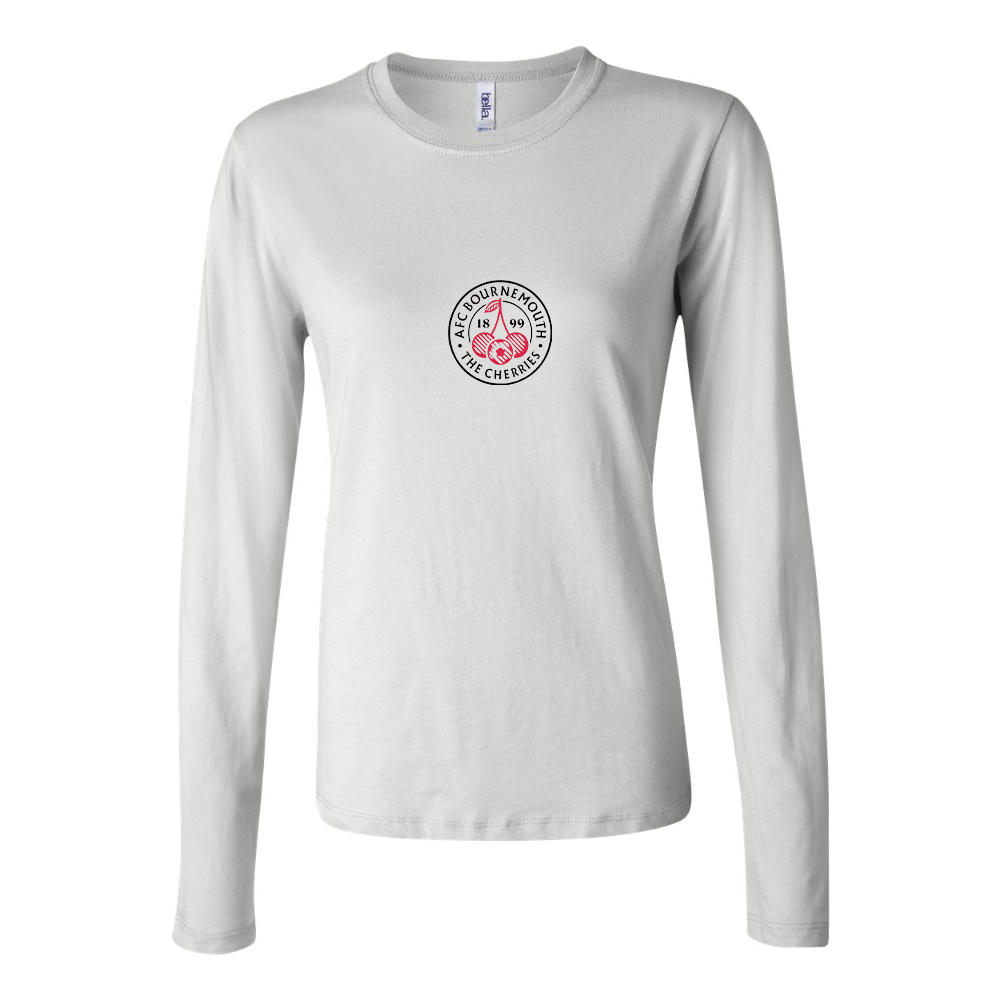 BELLA CANVAS Women’s AFC Bournemouth Soccer Logo Jersey Long Sleeve Tee