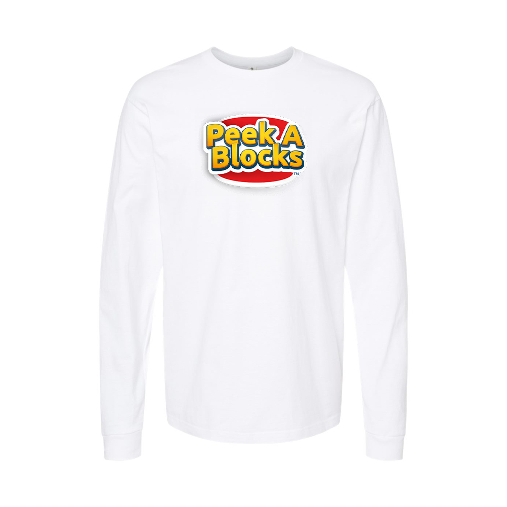 Men's Peek A Blocks Logo Long Sleeve T-Shirt