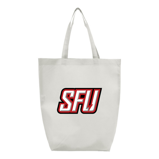 Saint Francis Red Flash Logo Q-Tees Non-Woven Gusset Bottom Tote