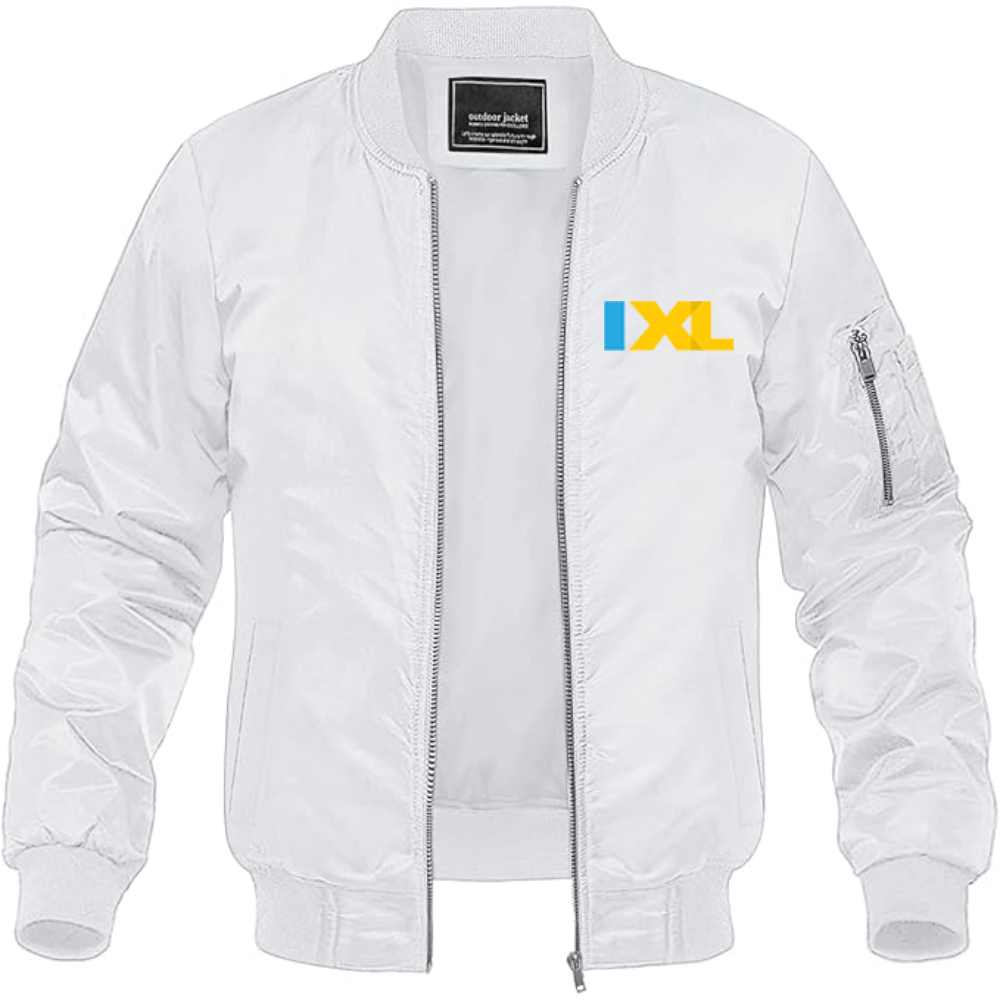 Men's IXL Logo Lightweight Bomber Jacket Windbreaker Softshell Varsity Jacket Coat