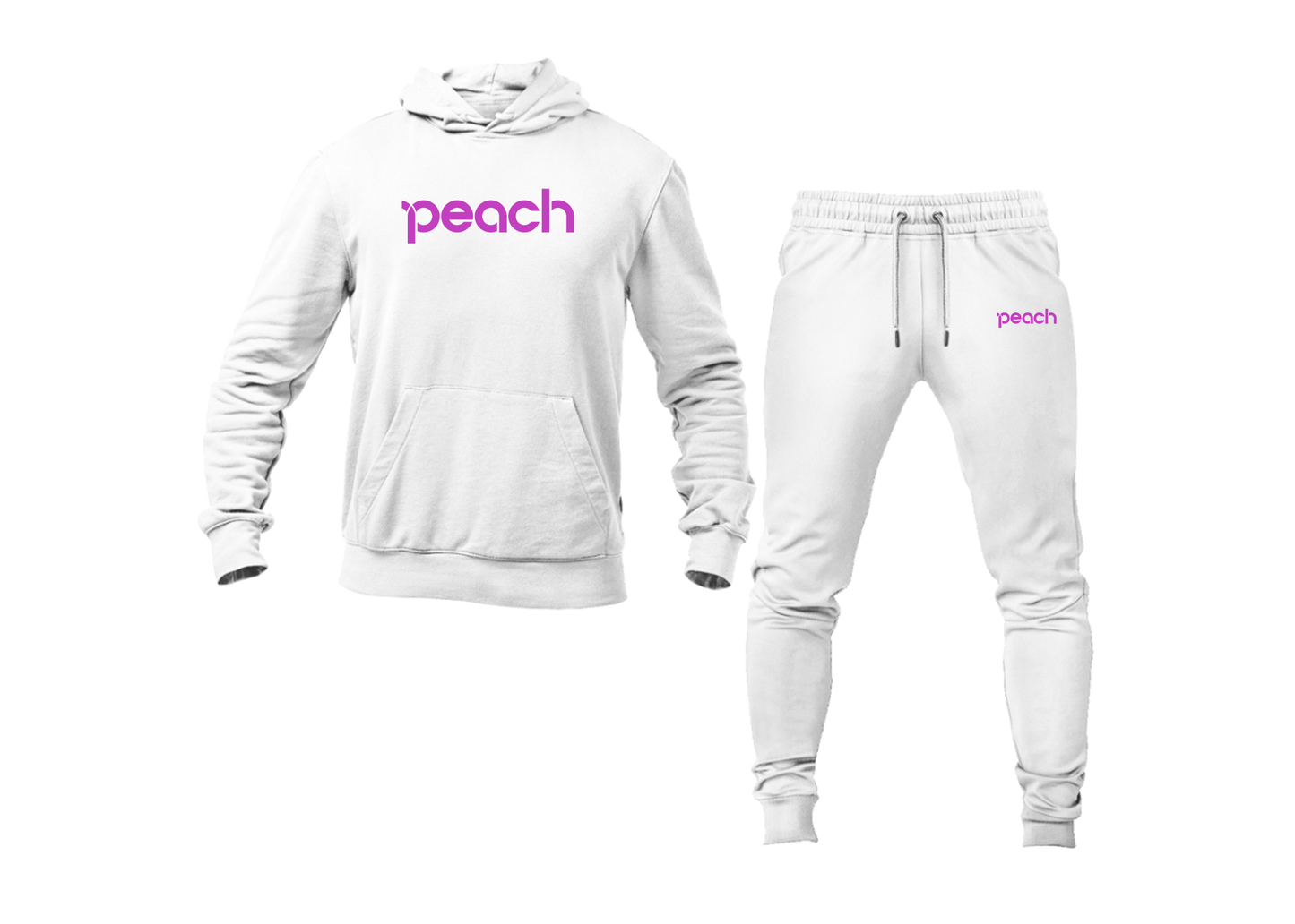 Men's Peach Aviation Logo Hoodie Joggers Set