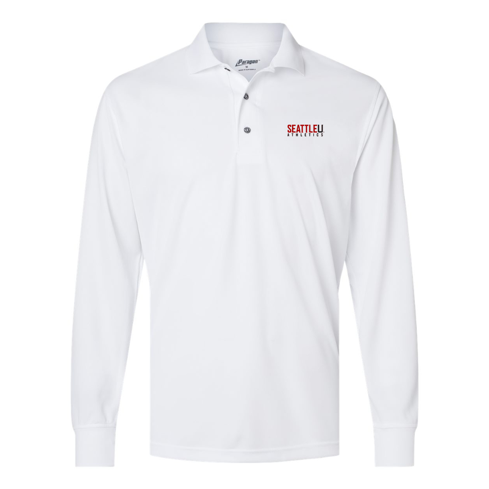 Men's Seattle Redhawks Logo Paragon Prescott Long Sleeve Polo