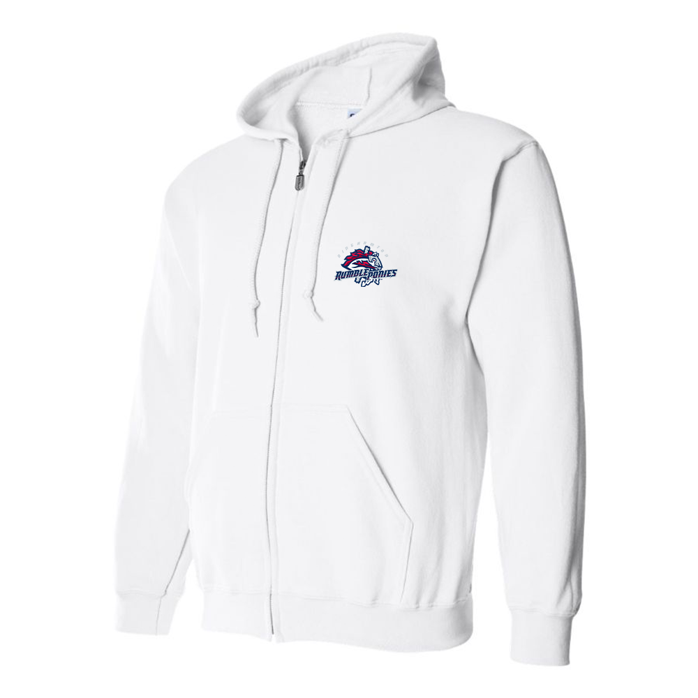 Men's Binghamton Rumble Ponies Logo Zipper Hoodie