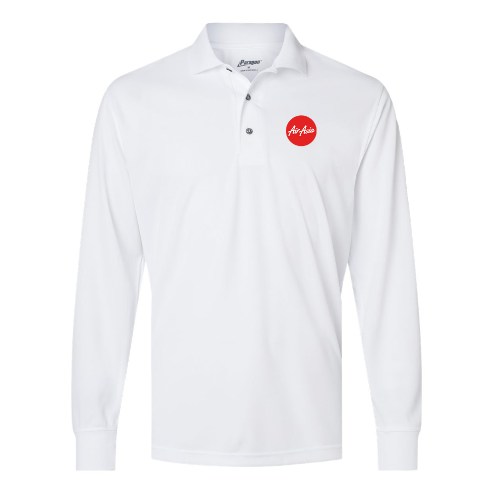 Men's Air Asia Logo Paragon Prescott Long Sleeve Polo
