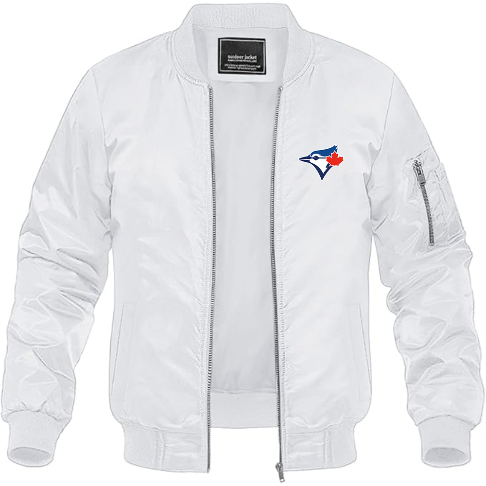 Men's Bluefield Blue Jays Logo Lightweight Bomber Jacket Windbreaker Softshell Varsity Jacket Coat