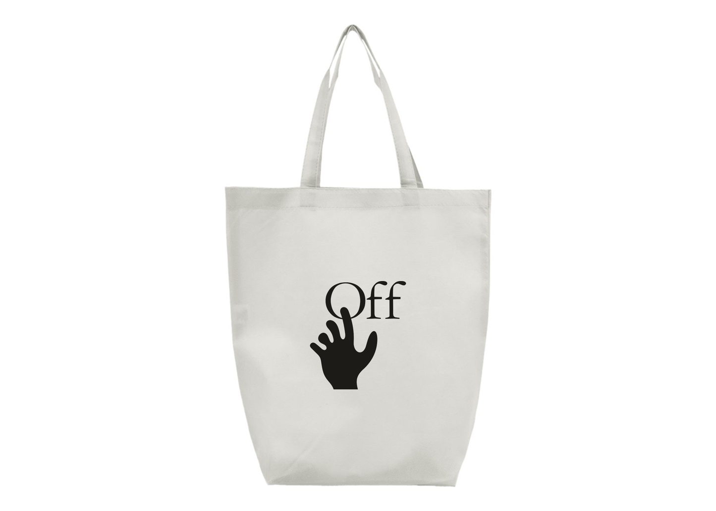 Off-White Hand Q-Tees Non-Woven Gusset Bottom Tote m