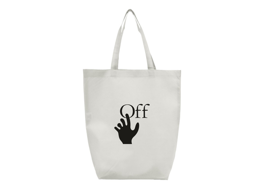 Off-White Hand Q-Tees Non-Woven Gusset Bottom Tote m