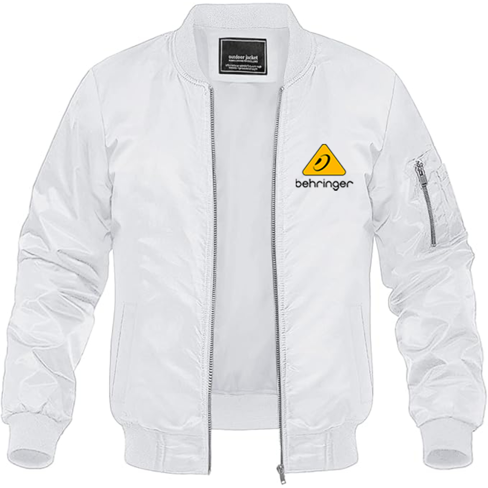 Men's Behringer Logo Lightweight Bomber Jacket Windbreaker Softshell Varsity Jacket Coat