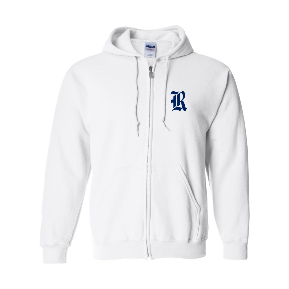 Men's Rice Owls Logo Gildan  Heavy Blend Full Zip Hooded Sweatshirt