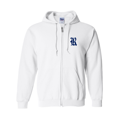 Men's Rice Owls Logo Gildan  Heavy Blend Full Zip Hooded Sweatshirt
