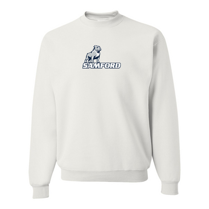 Men's Samford Bulldogs Logo  JERZEES NuBlend Crewneck Sweatshirt