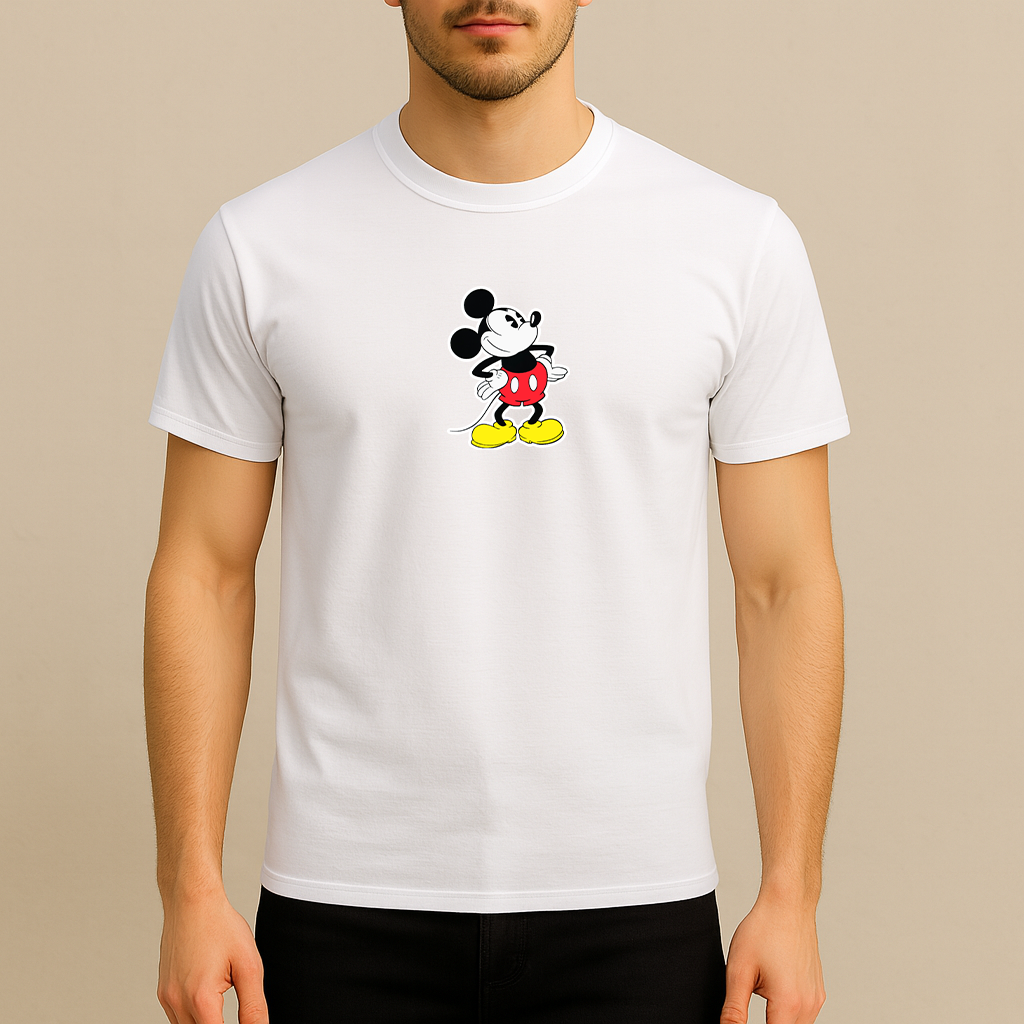 Men's Mickey Mouse Cartoon Cotton T-Shirt