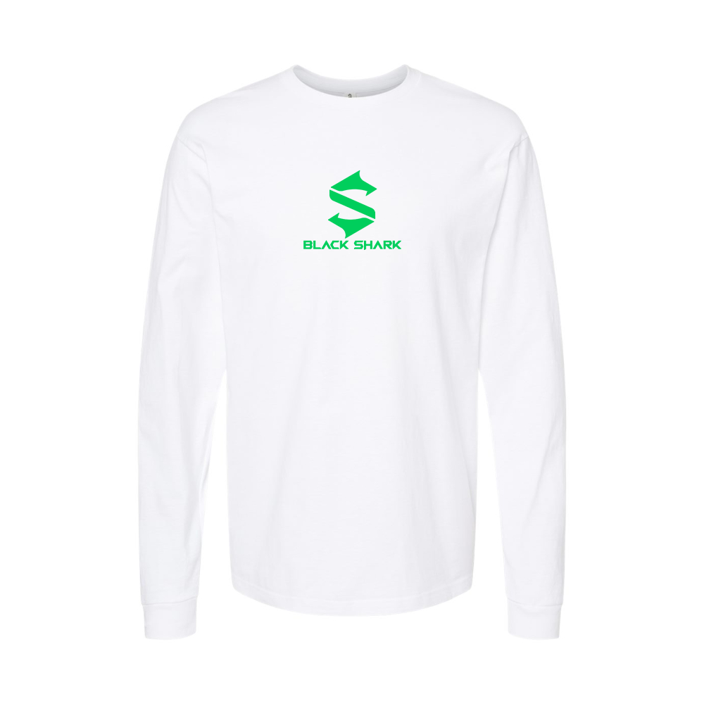 Men's Black Shark Logo Long Sleeve T-Shirt