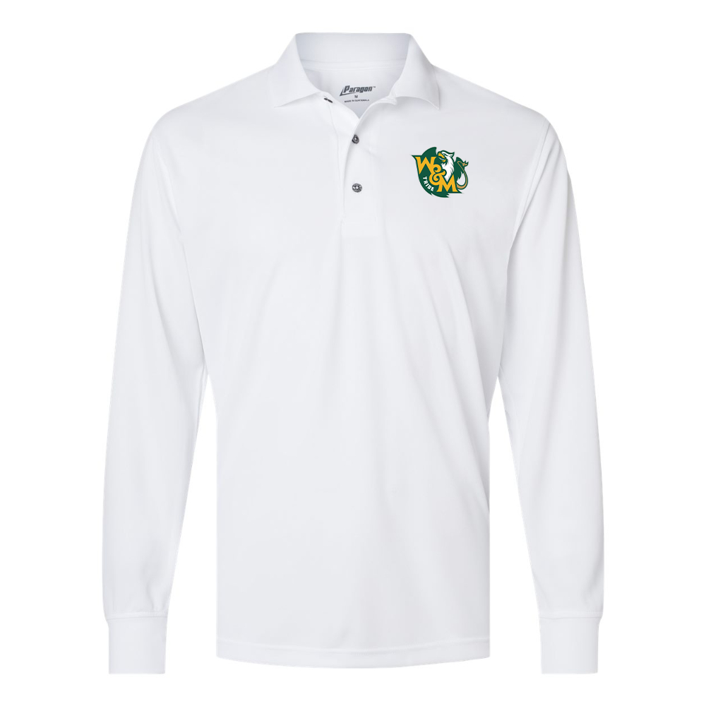 Men's William and Mary Tribe Paragon Prescott Long Sleeve Polo