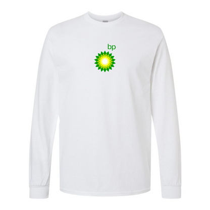 Men's BP Oil Logo Gildan Heavy Cotton Long Sleeve T-Shirt