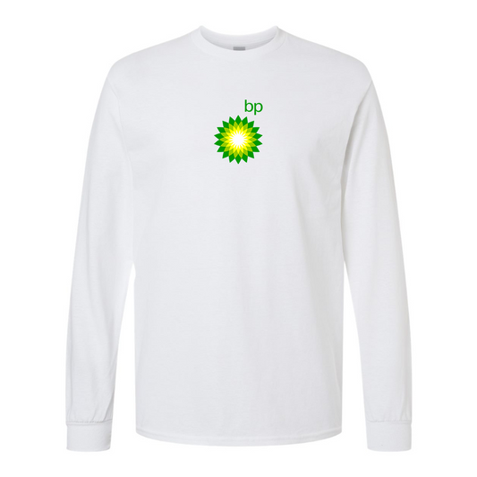Men's BP Oil Logo Gildan Heavy Cotton Long Sleeve T-Shirt