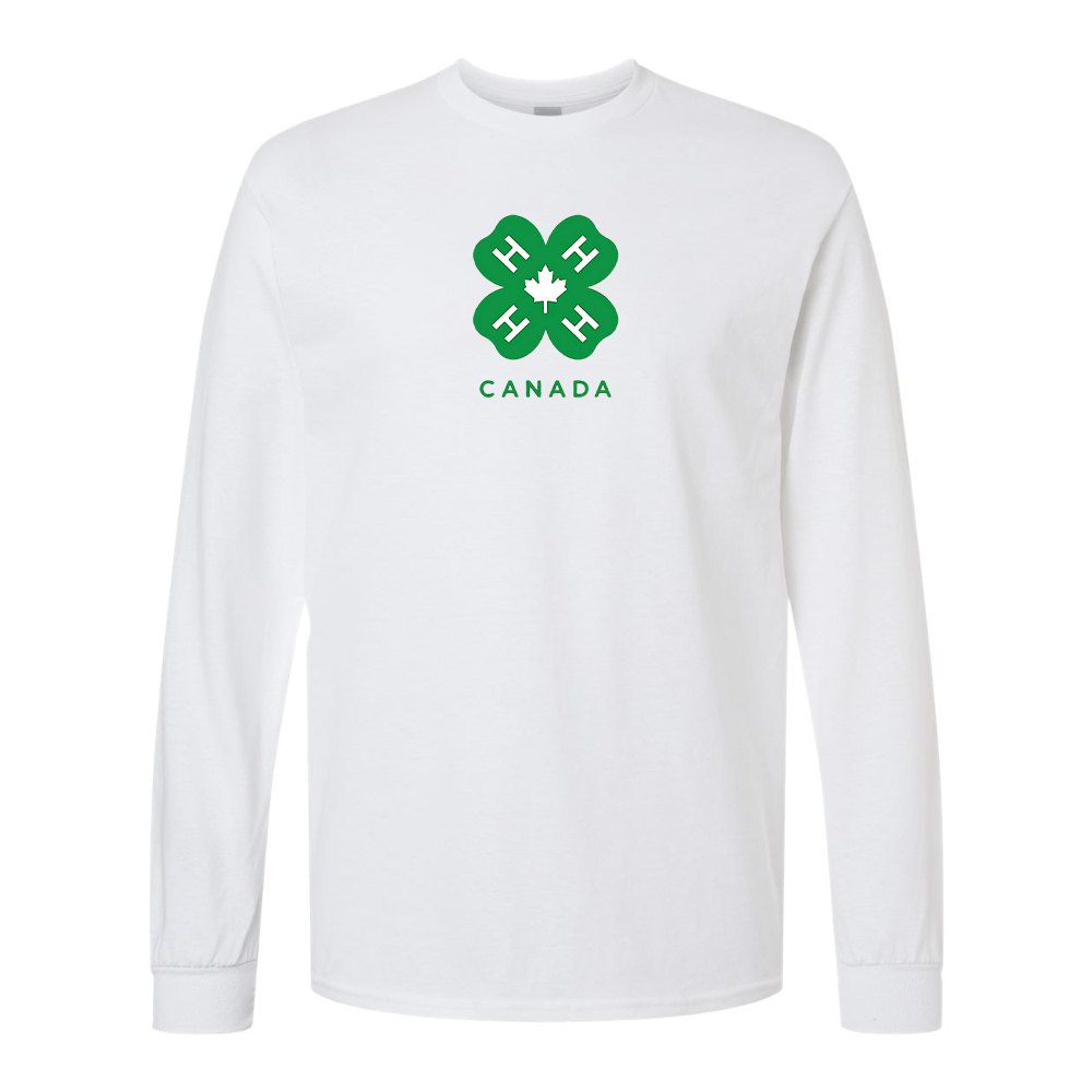 Men's 4H Canada Logo Gildan Heavy Cotton Long Sleeve T-Shirt
