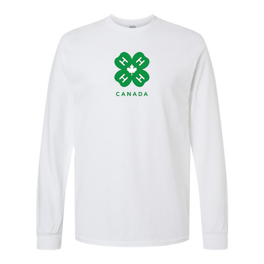 Men's 4H Canada Logo Gildan Heavy Cotton Long Sleeve T-Shirt