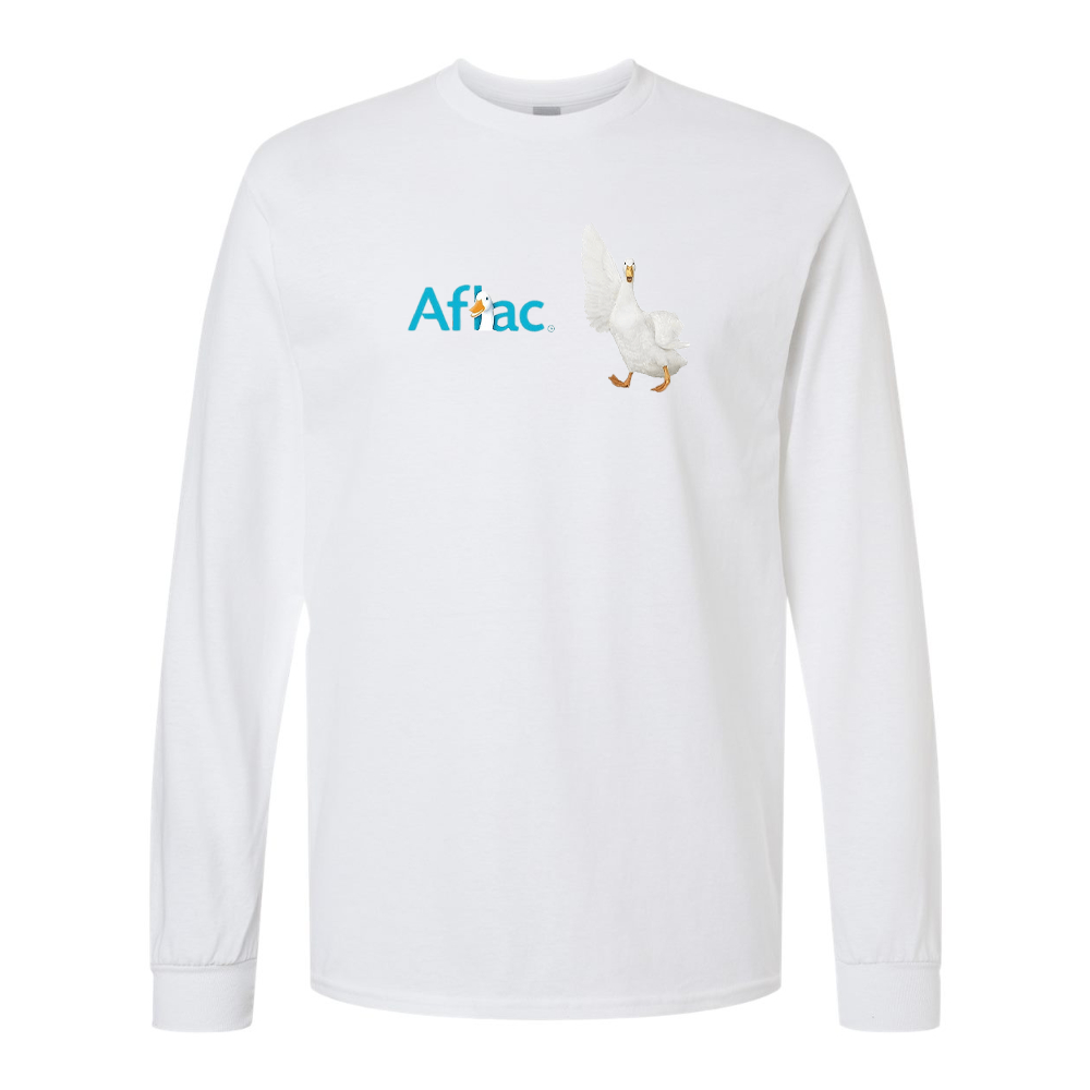 Men's Aflac Logo and Duck Gildan Heavy Cotton Long Sleeve T-Shirt