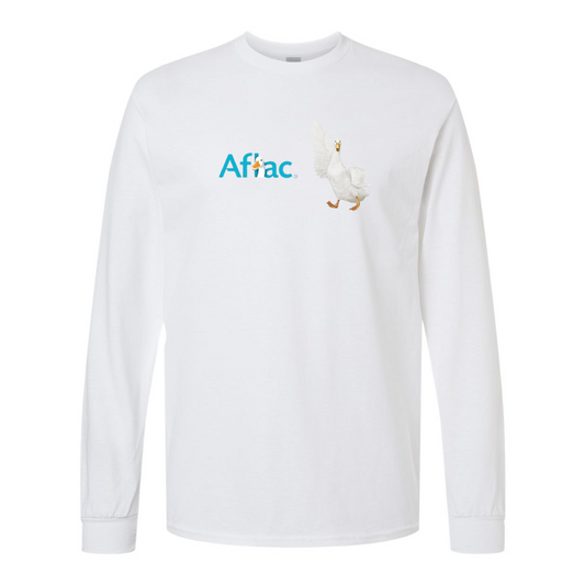 Men's Aflac Logo and Duck Gildan Heavy Cotton Long Sleeve T-Shirt