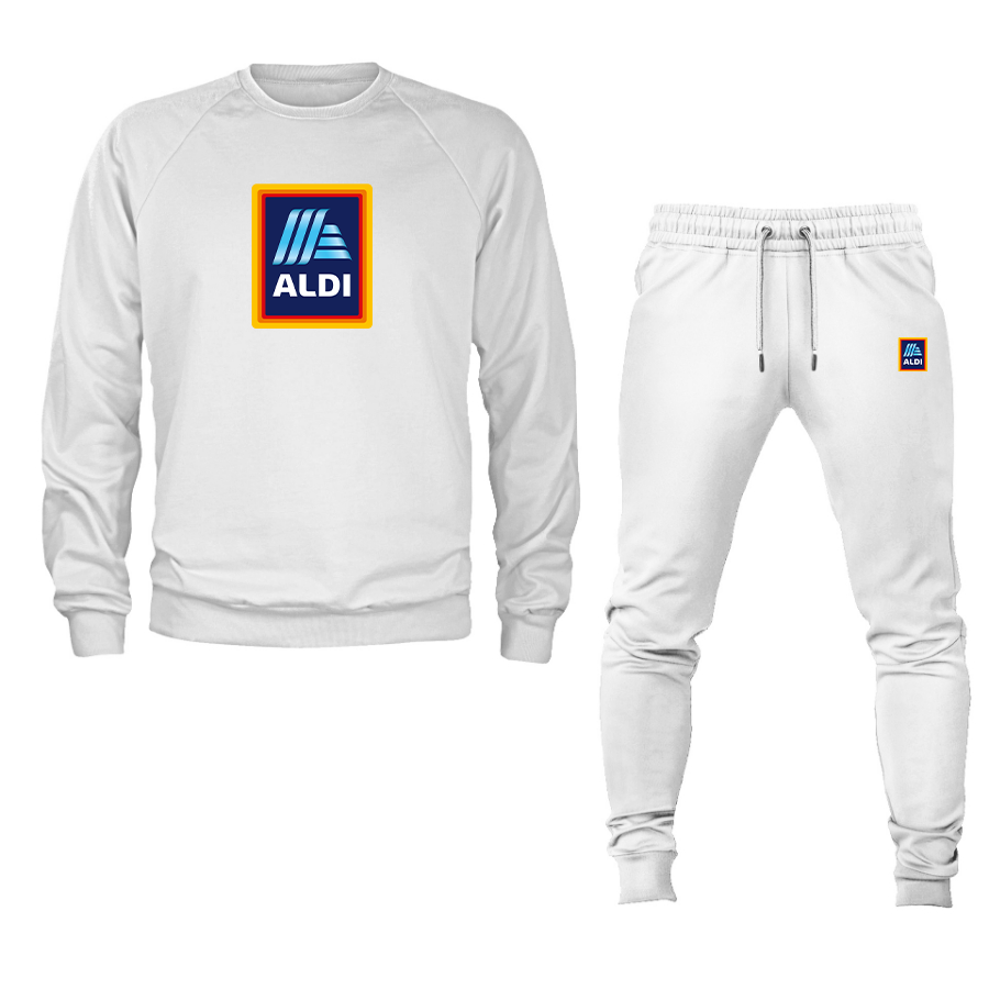 Men's Aldi Logo Crewneck Sweatshirt Joggers Suit