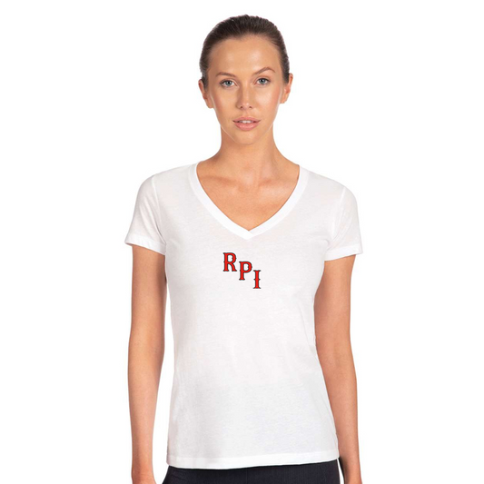 Women's RPI Engineers Logo  Next Level V-Neck T-Shirt