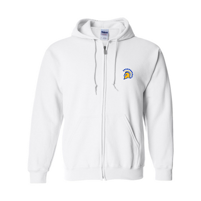 Men's San Jose State Spartans Logo Gildan  Heavy Blend Full Zip Hooded Sweatshirt
