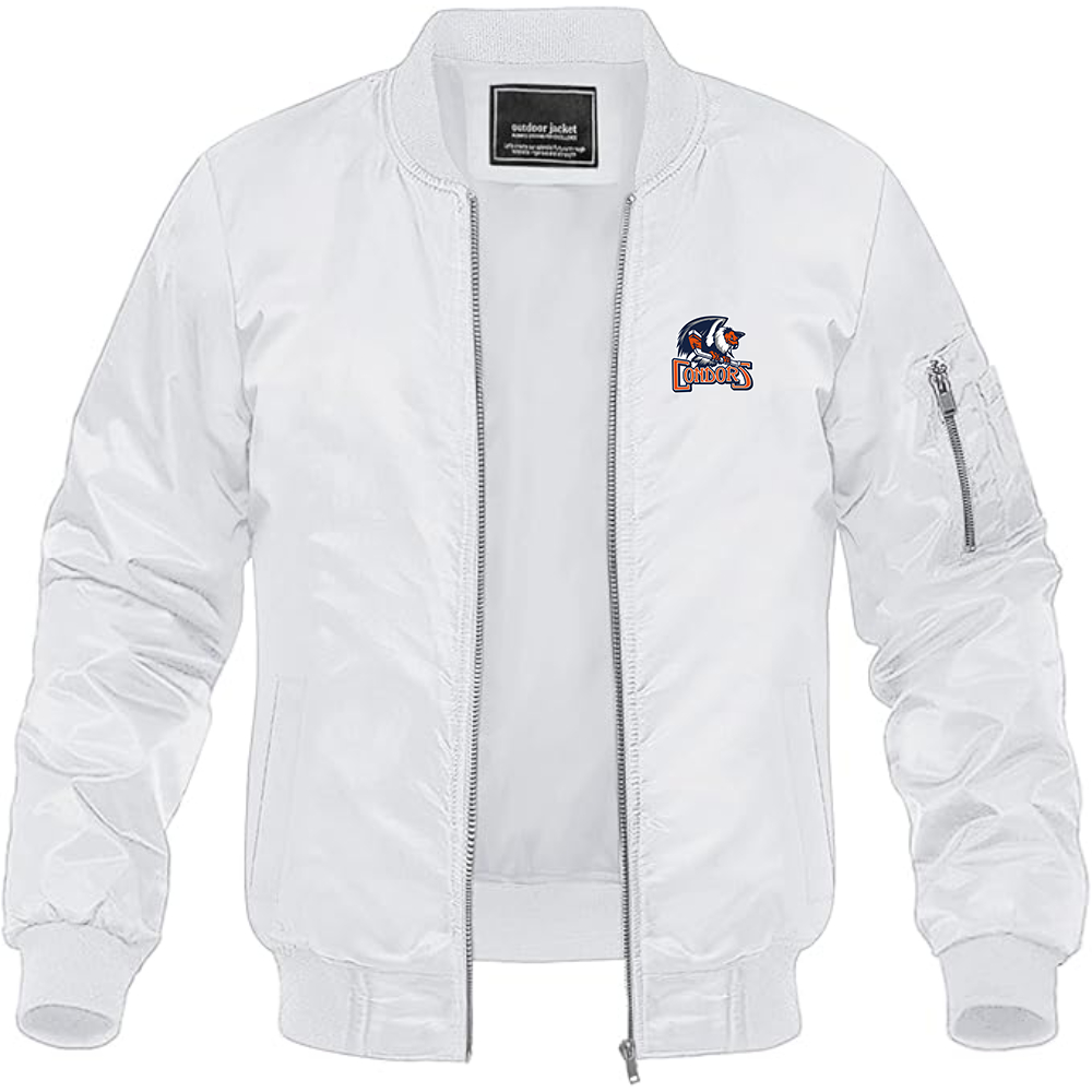 Men's Bakersfield Condors Logo Lightweight Bomber Jacket Windbreaker Softshell Varsity Jacket Coat
