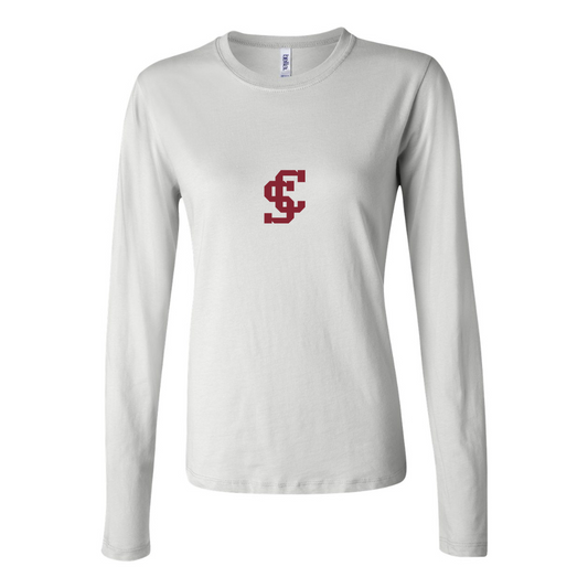 BELLA CANVAS Women’s Santa Clara Broncos Logo Jersey Long Sleeve Tee