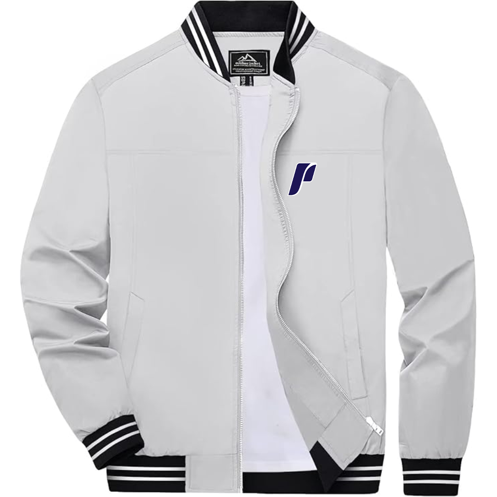 Men's Portland Pilots Logo Lightweight Zip-Up Ribbed Collar and Cuffs Bomber Jacket