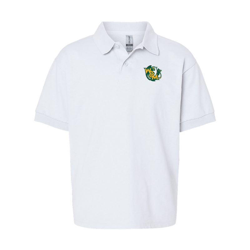 Youth William and Mary Tribe Gildan Dry Blend Jersey Polo