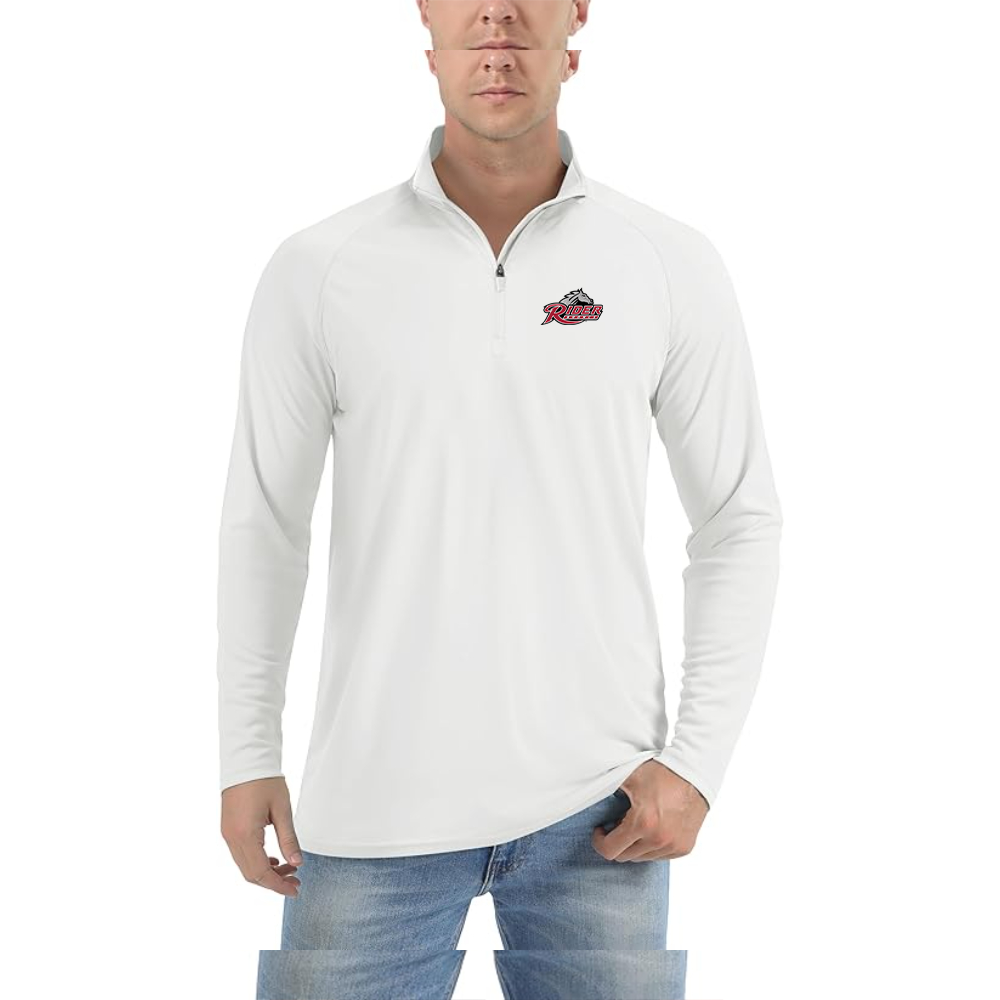 Men's Rider Broncs Logo  Lightweight Quarter-Zip Athletic Shirt Long Sleeve Performance Wear